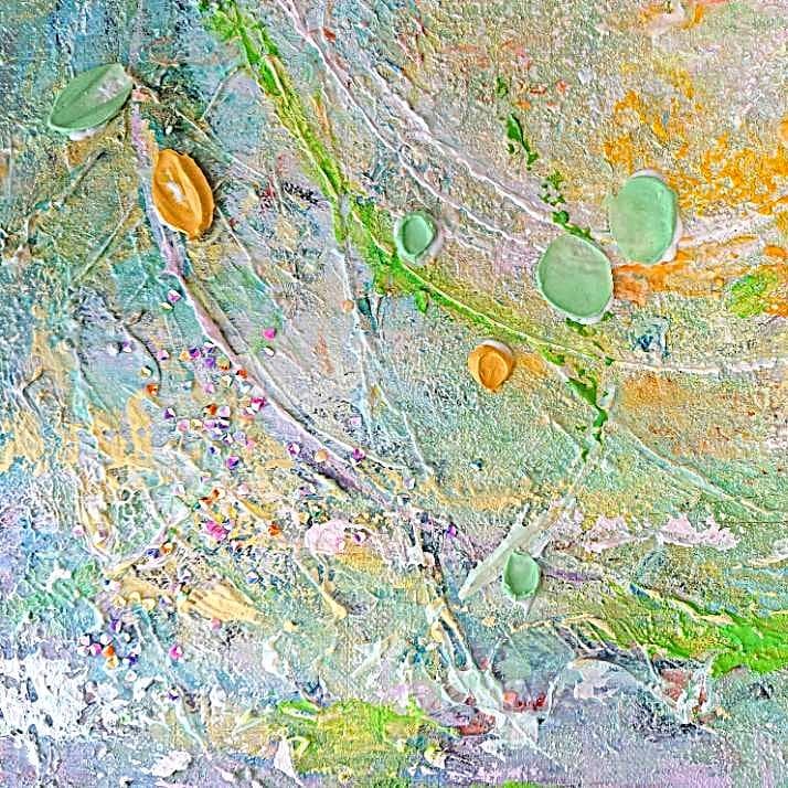 原画　息吹巡りて　F10号　インテリア　テクスチャーアート　森　自然　プレゼント