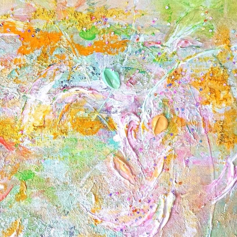 原画　息吹巡りて　F10号　インテリア　テクスチャーアート　森　自然　プレゼント