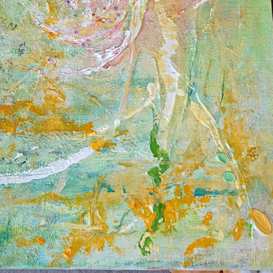 原画　息吹巡りて　F10号　インテリア　テクスチャーアート　森　自然　プレゼント