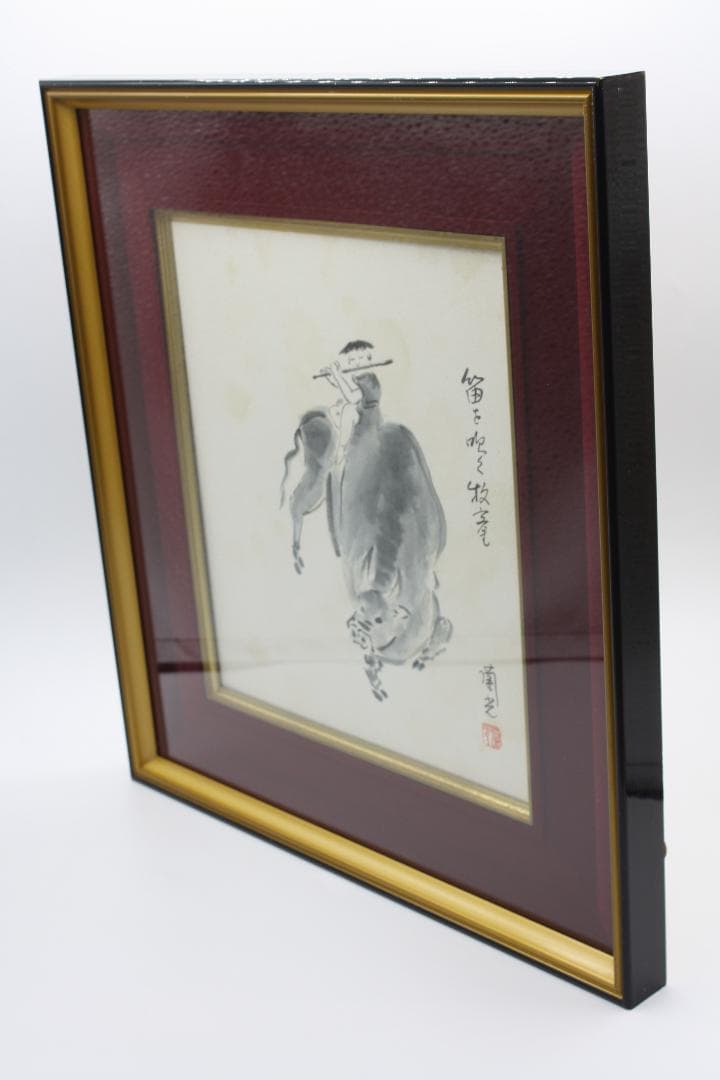 額縁付きの墨絵（壁掛けタイプ）