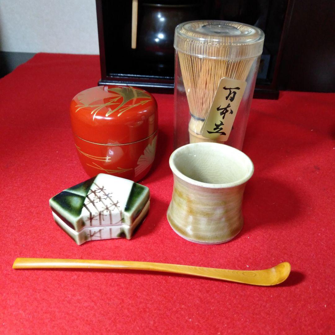 漆塗幅広　短冊茶箱　美品