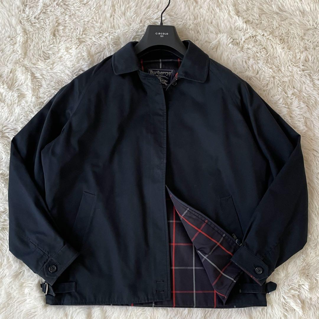 美品 80's ヴィンテージ バーバリー　スウィングトップ　ネイビー イギリス製