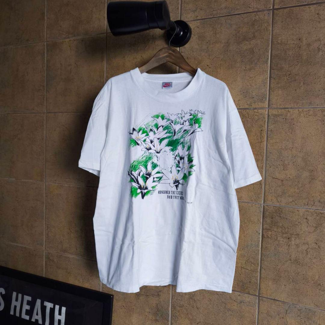 希少　90s USA製　NIKE　銀タグ　フラワー　Tシャツ