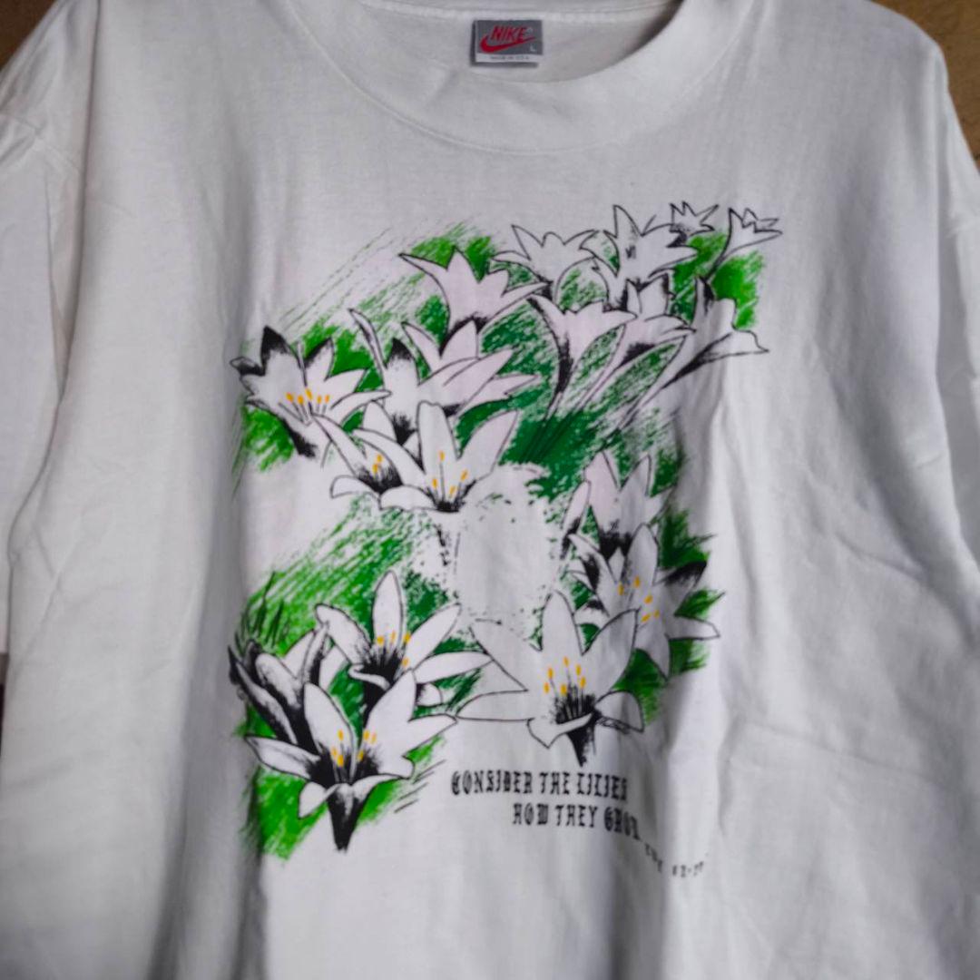 希少　90s USA製　NIKE　銀タグ　フラワー　Tシャツ