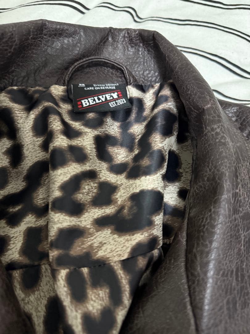 BELVET Leopard Lined Fireman Jacket Mサイズ