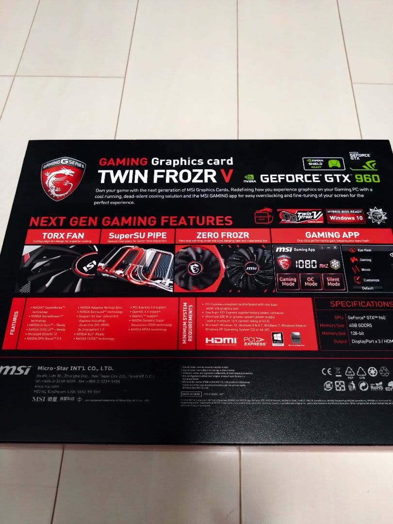 グラフィックボード・グラボ・ビデオカード MSI GeForce GTX960FINALFANTASYXIVEdition