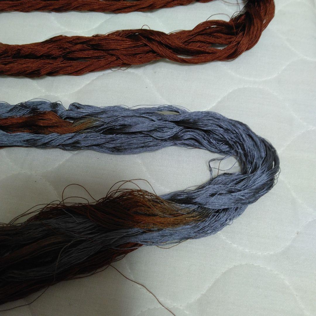 組紐製作用絹糸　変わり染め糸5個 ミニー