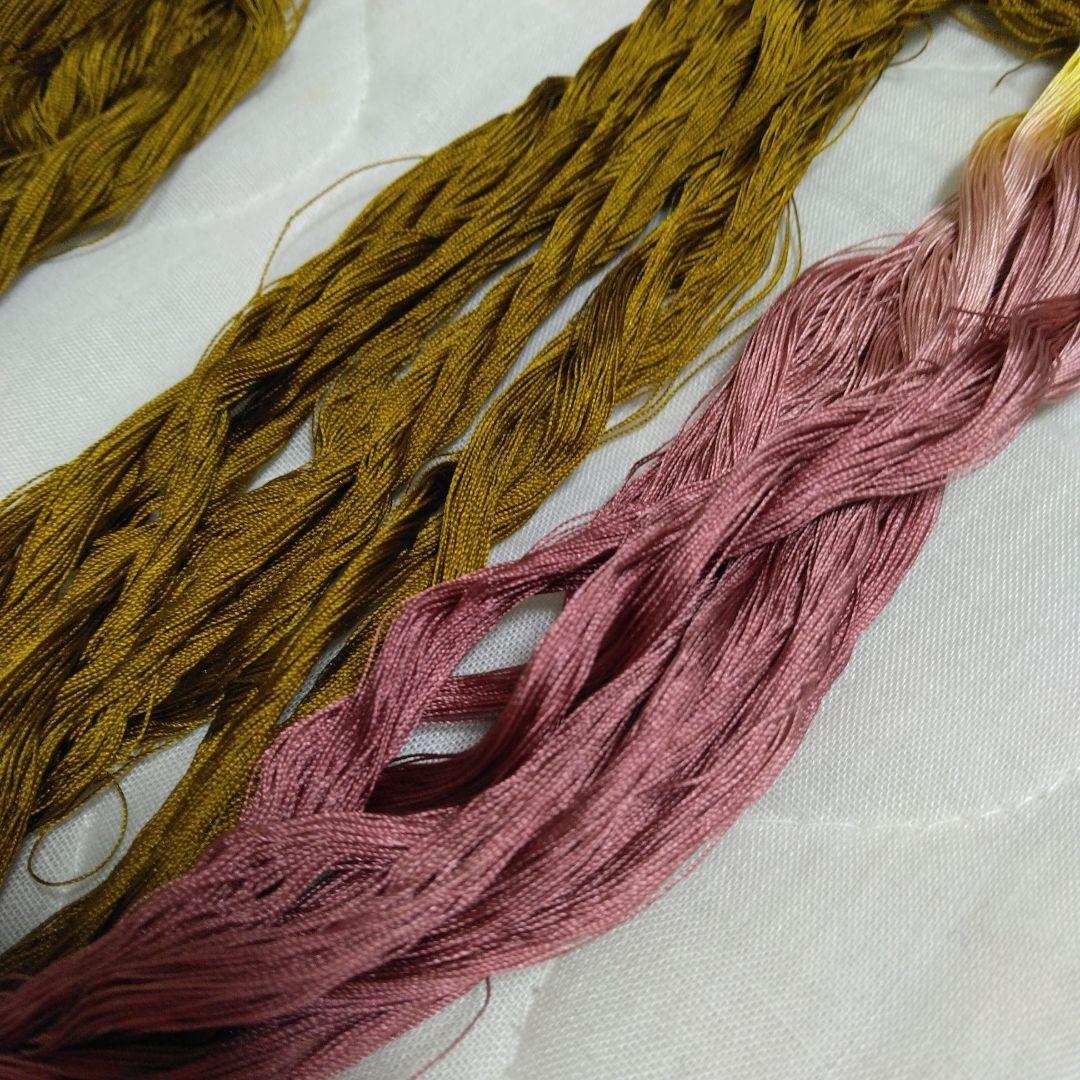 組紐製作用絹糸　変わり染め糸5個 ミニー