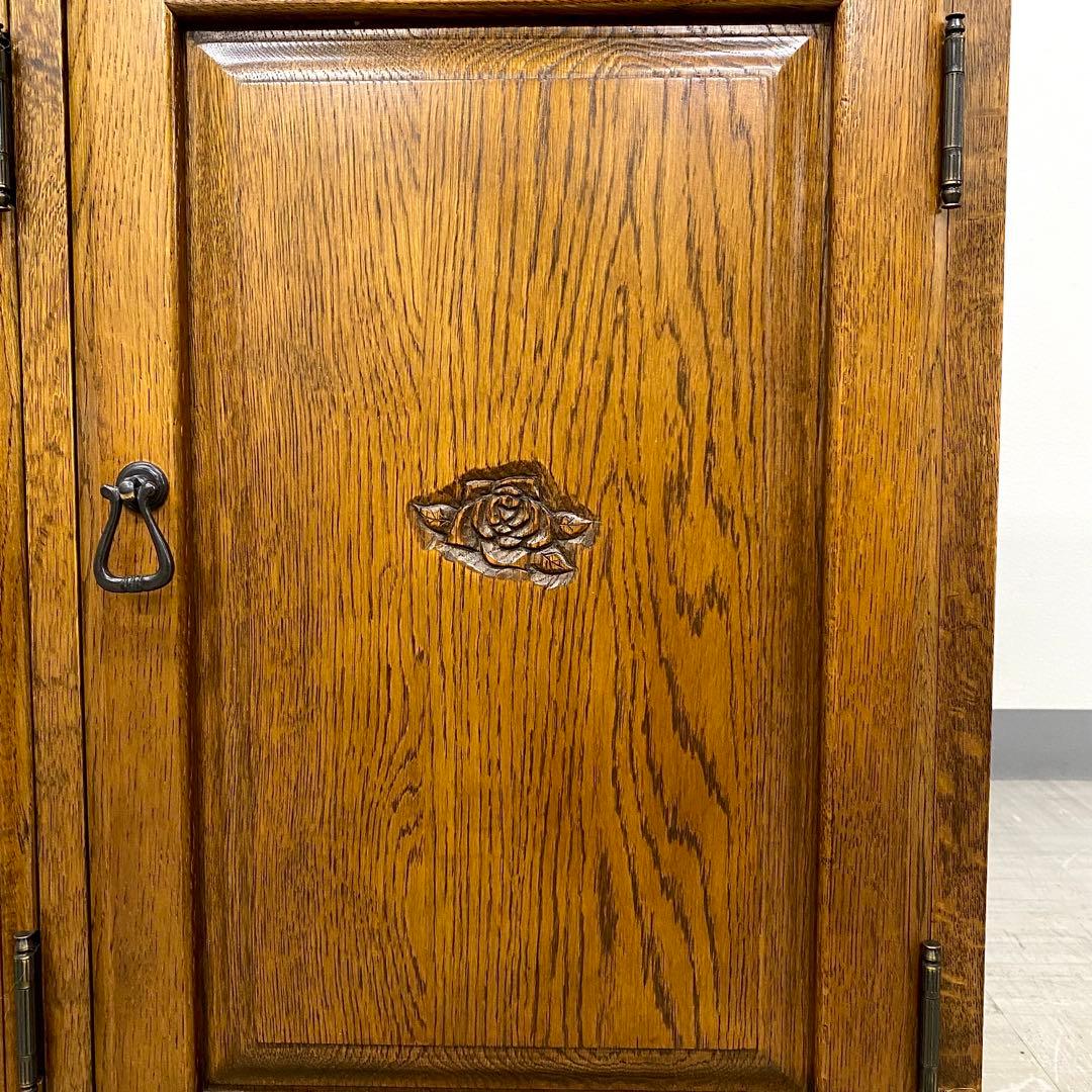 希少 葉山ガーデン 勇峰工芸 花柄サイドボード キャビネット フラワー ナラ材