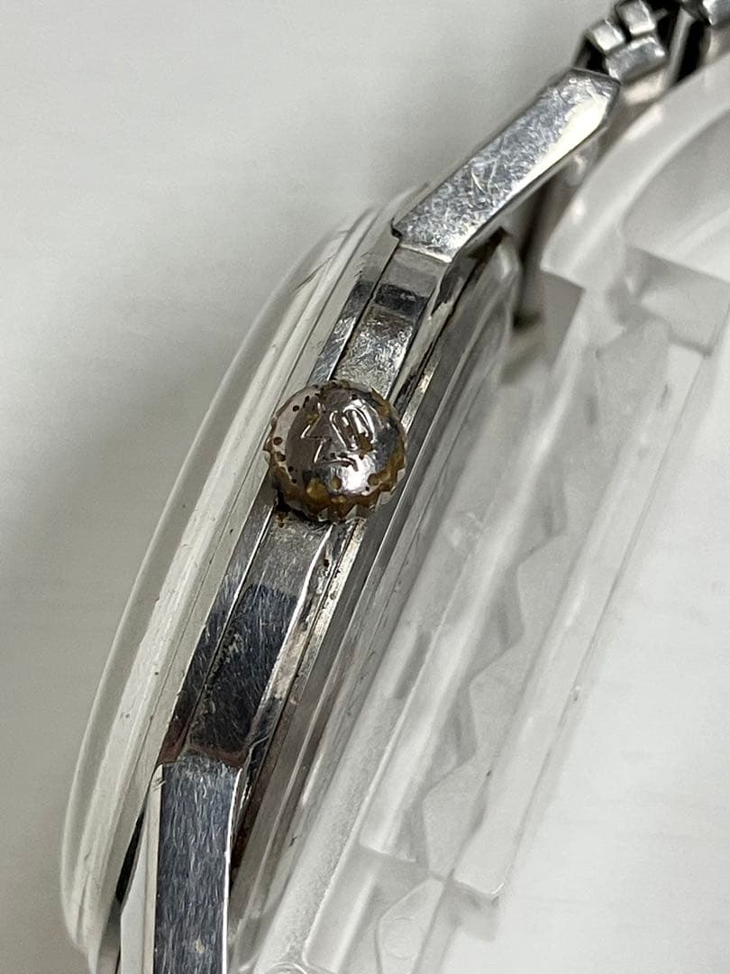 引*ぎ様 シルバー 手巻き時計 ステンレスバンド不動