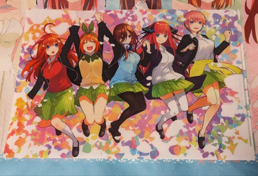 希少 五等分の花嫁 黒板アート 原作絵 A4 クリアファイル 当選品 5枚