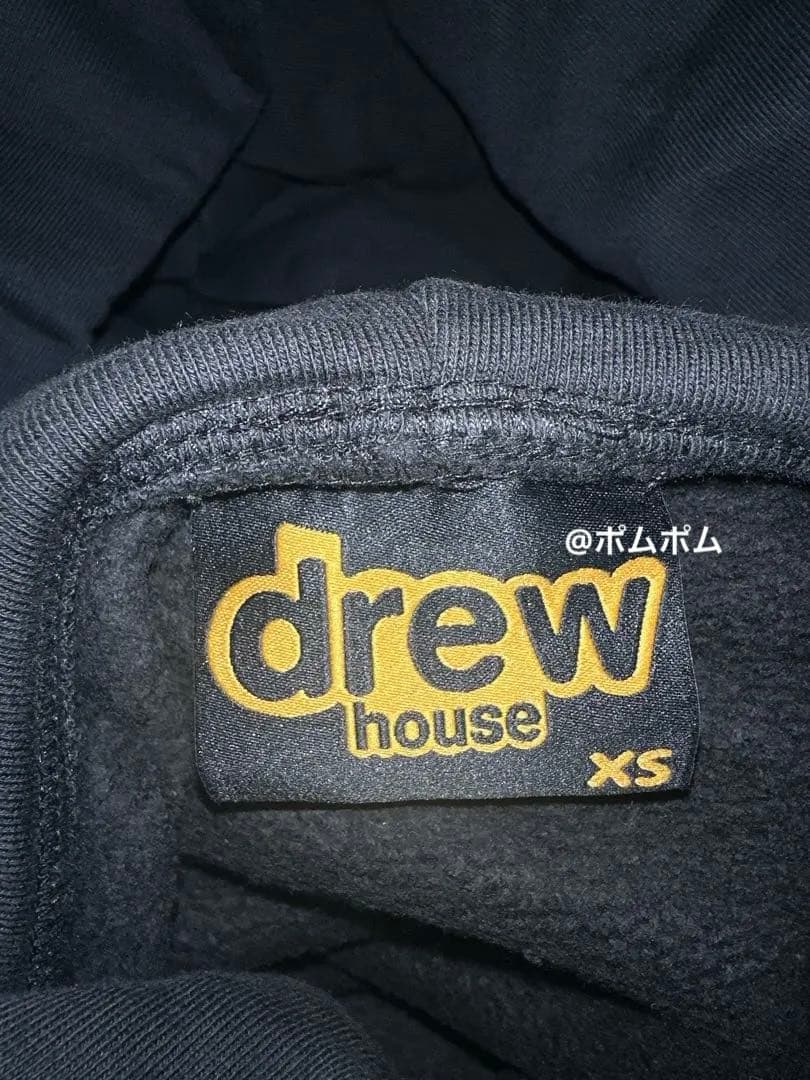 正規品 drew house スマイリーフェイスパーカー フード付き black