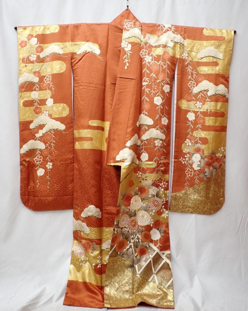 高級振袖 全面柄 金駒刺繍 金彩 身丈164cm(+3cm) 成人式 卒業式