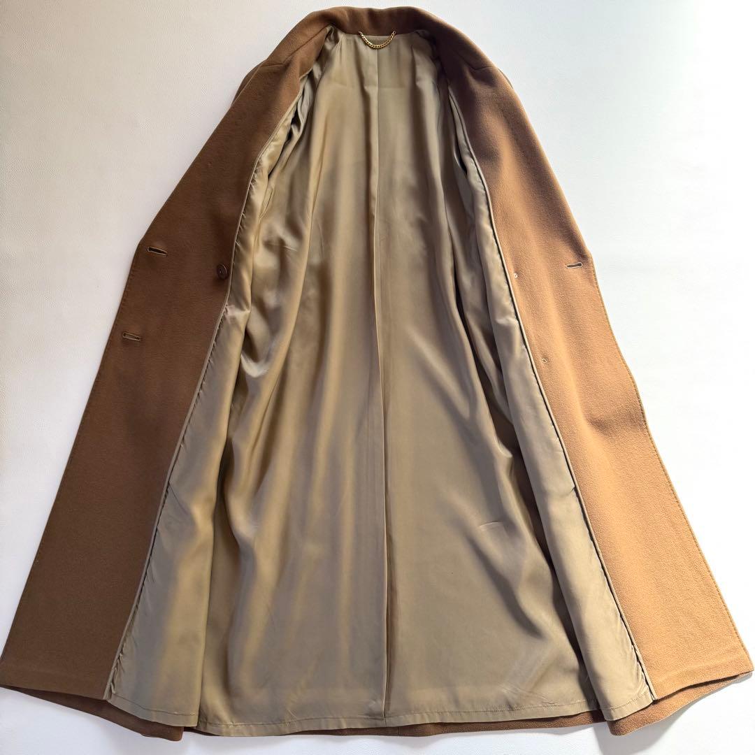 美品 【着丈111㎝】 ダブルチェスターコート カシミヤ100% キャメル 11