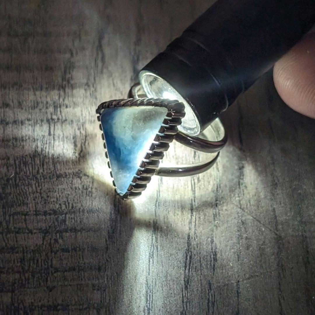 ハンドメイドの入りコン沢翡翠リング　コン沢リング　一点物