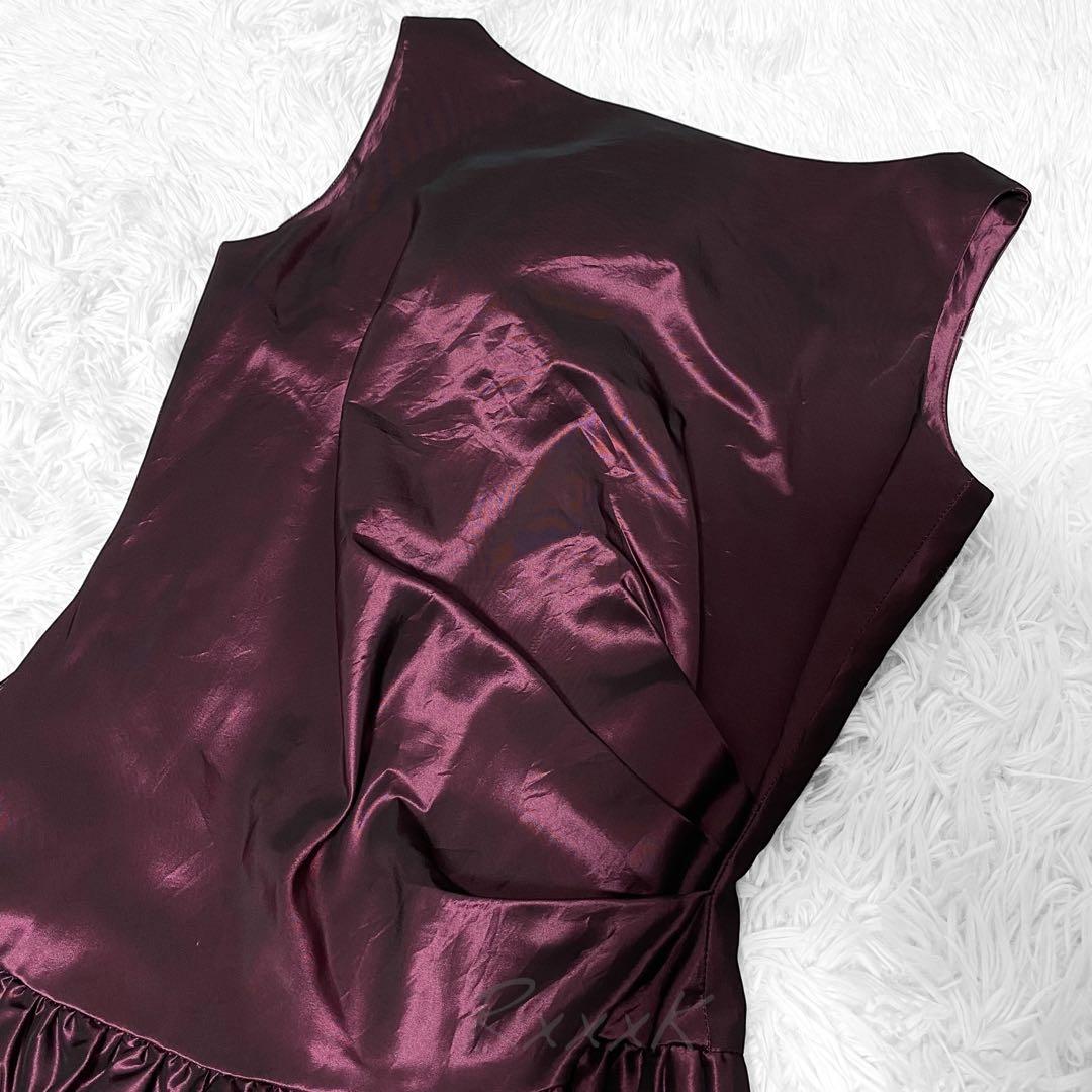 PREFERENCE PARTY'S 高級 ロングドレス 光沢 ワインレッド 赤