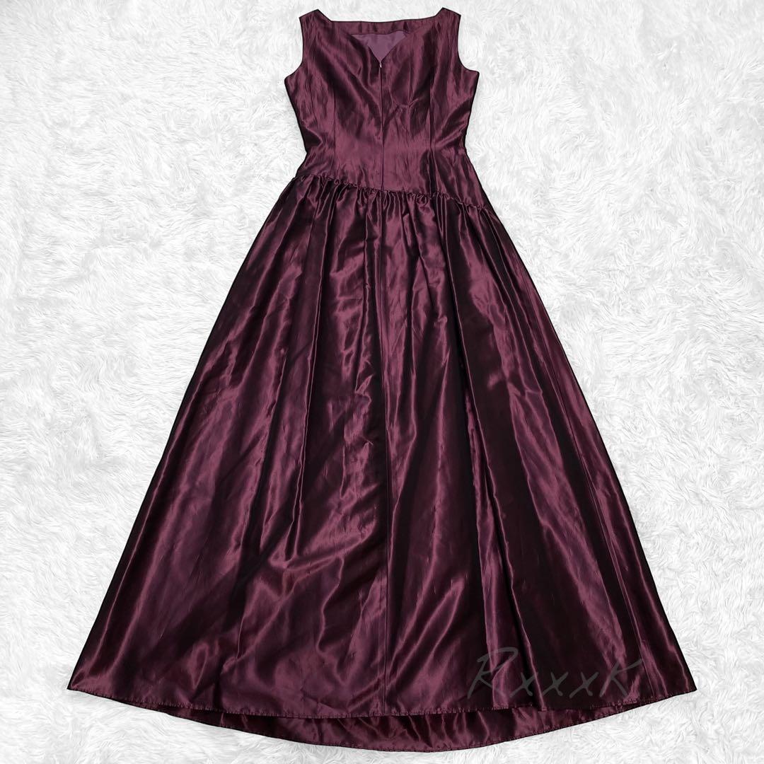 PREFERENCE PARTY'S 高級 ロングドレス 光沢 ワインレッド 赤