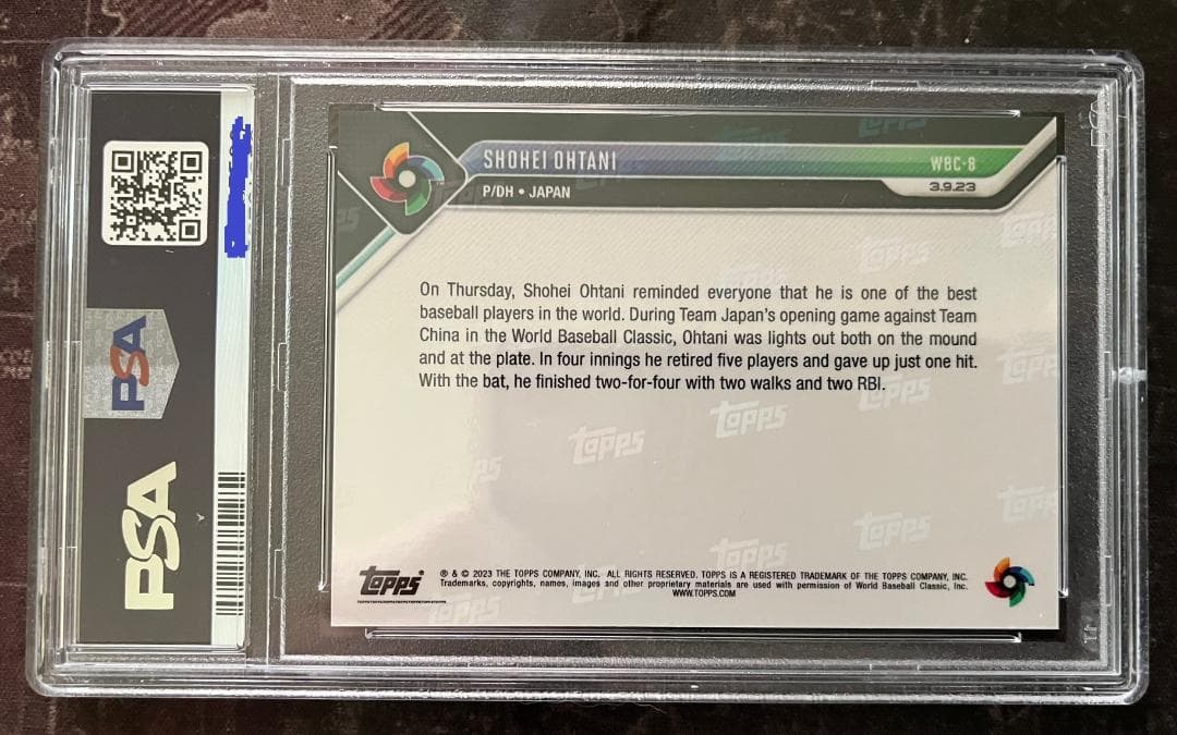 大谷翔平 2023 TOPPS NOW WBC #WBC-8(PSA鑑定済：9)