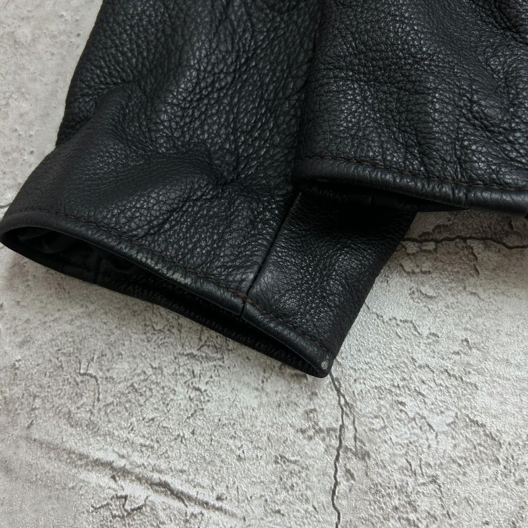 .*.様 DOCKERS　レザージャケット　シングル　本革　古着　ブラック　黒