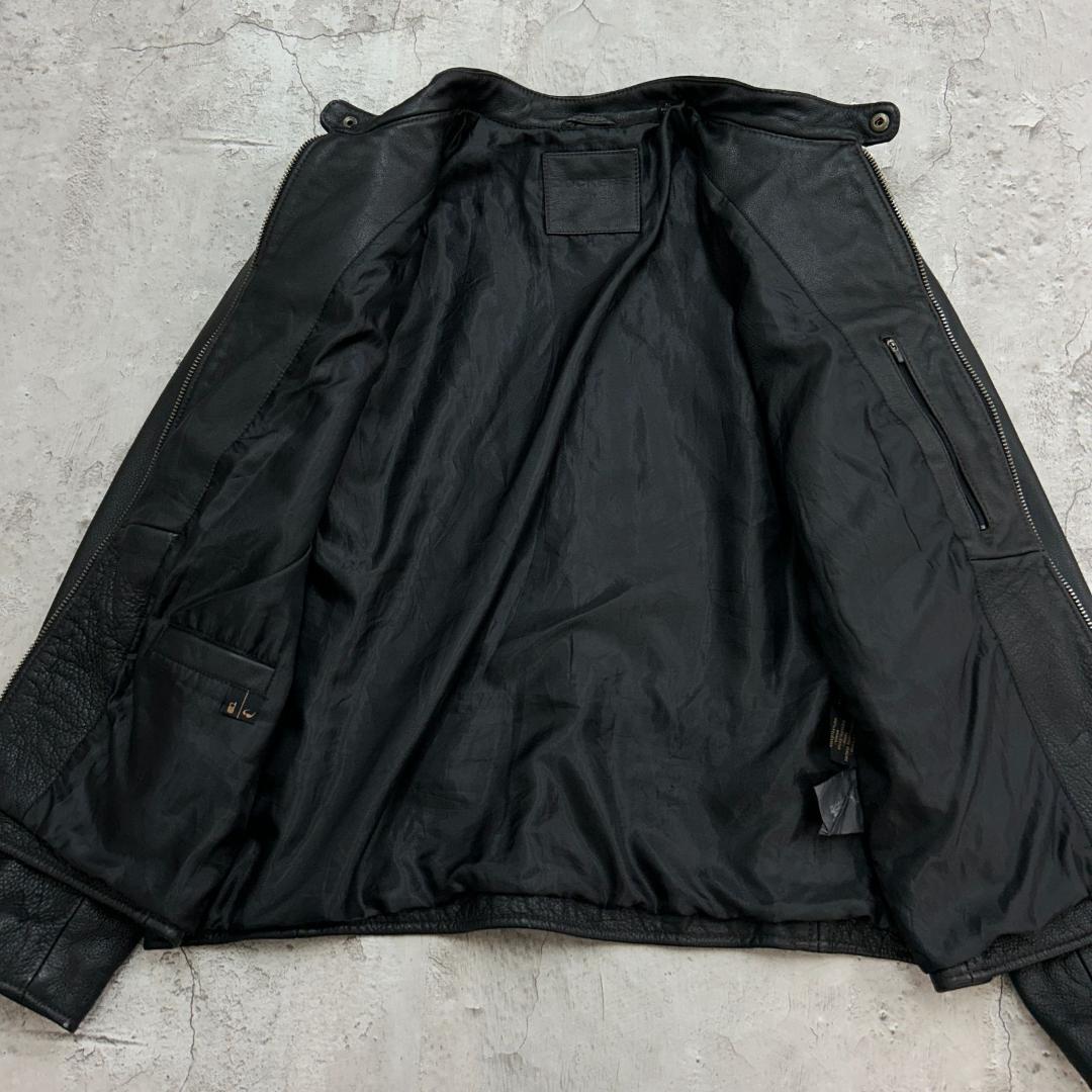.*.様 DOCKERS　レザージャケット　シングル　本革　古着　ブラック　黒