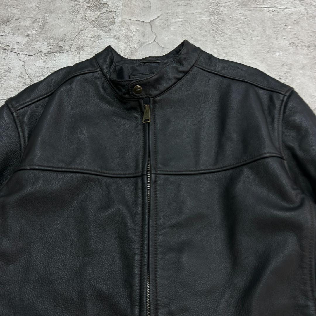 .*.様 DOCKERS　レザージャケット　シングル　本革　古着　ブラック　黒