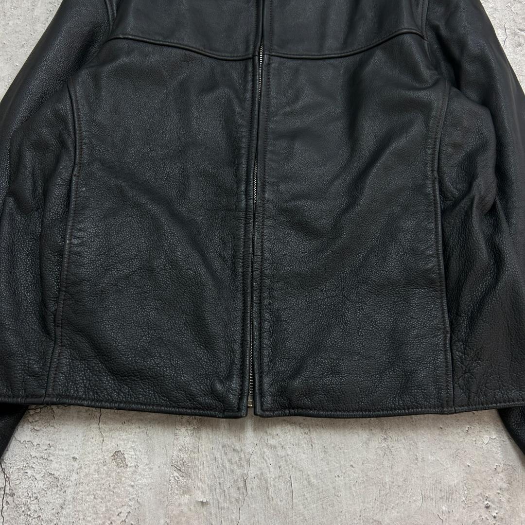 .*.様 DOCKERS　レザージャケット　シングル　本革　古着　ブラック　黒
