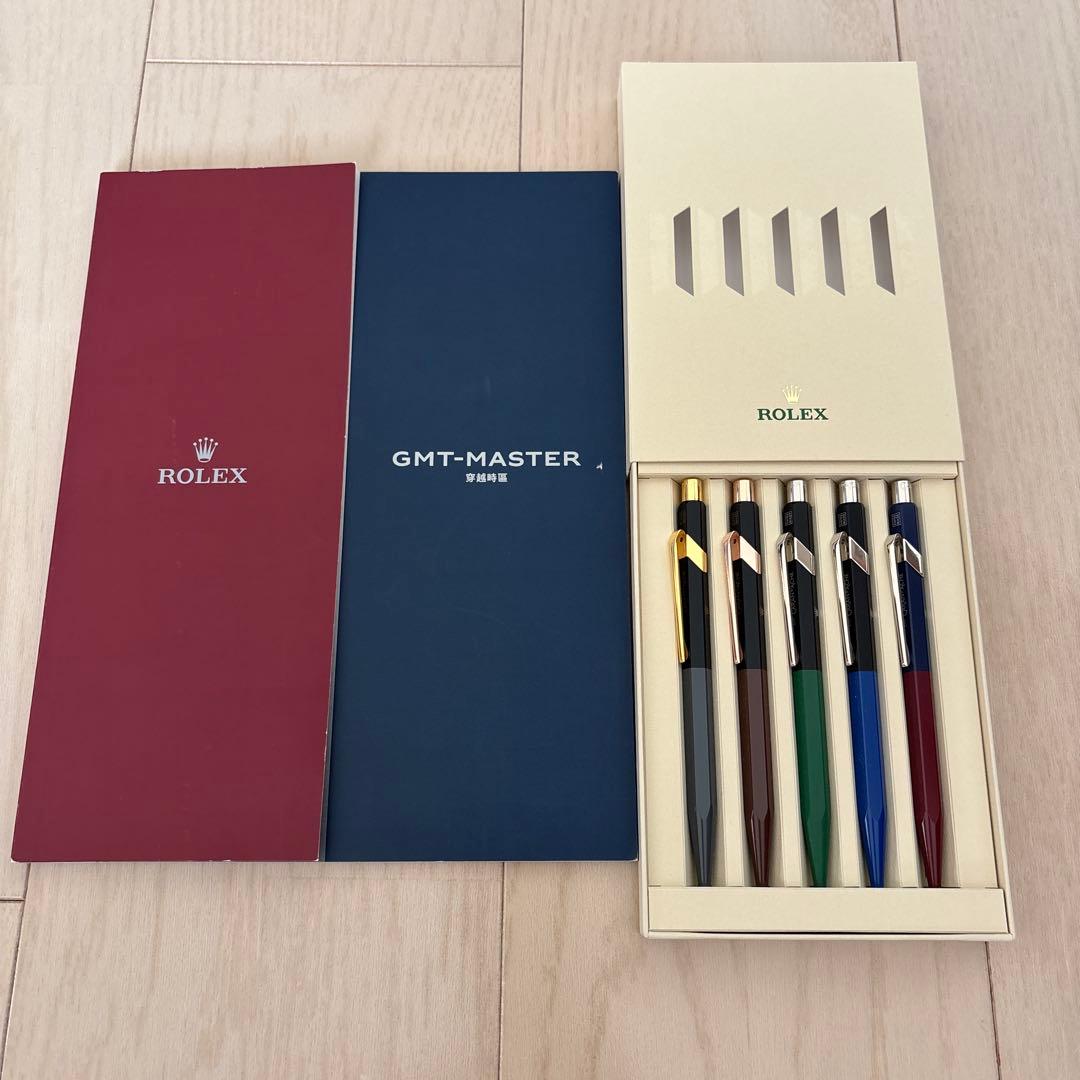 ROLEX ボールペン(GMTマスター2)５本、カタログ付き(広東語)