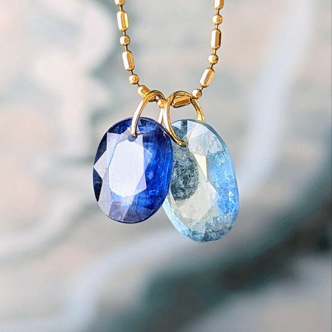 ♢N♢K18 アクアマリン＆カイアナイト セットチャーム