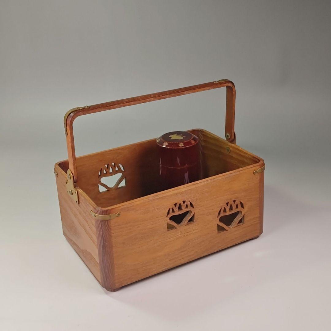 ウ320 煙草盆『大崎雄斉作』『鵬雲斎好桐透か桑手付　莨盆　莨入付　共箱』茶道具