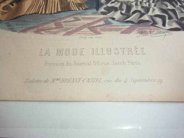 1875年銅版画◆フランス ファッション誌『ラ・モード・イリュストレ』No.32