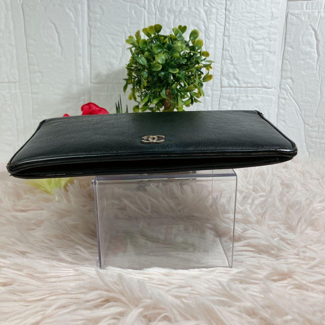 希少 CHANEL ココマーク 二つ折り 長財布 大容量 ブラック 黒 即日発送