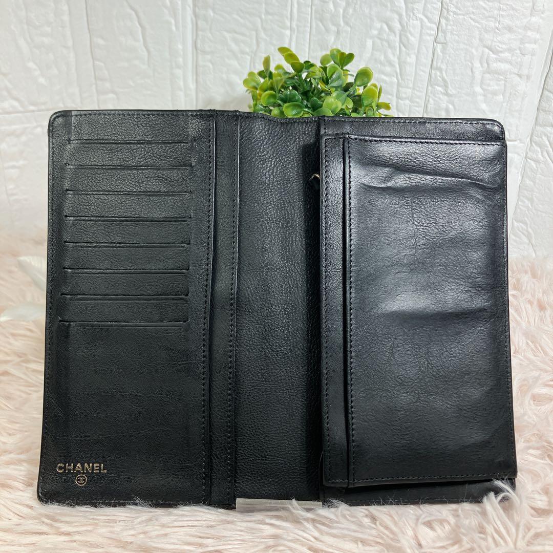 希少 CHANEL ココマーク 二つ折り 長財布 大容量 ブラック 黒 即日発送