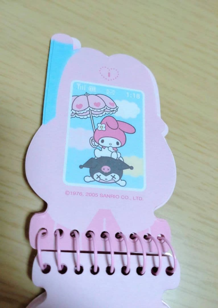 平成レトロ　マイメロ 携帯型 メモ帳　クロミ (おねがいマイメロディ )