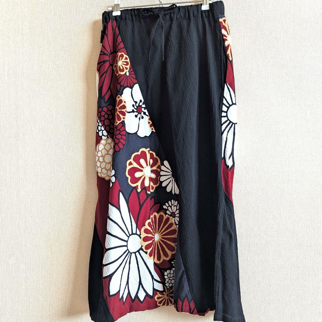 SOUSOU ソウソウ　サルエルパンツ 京都京友禅 高島縮　Ｓ〜М