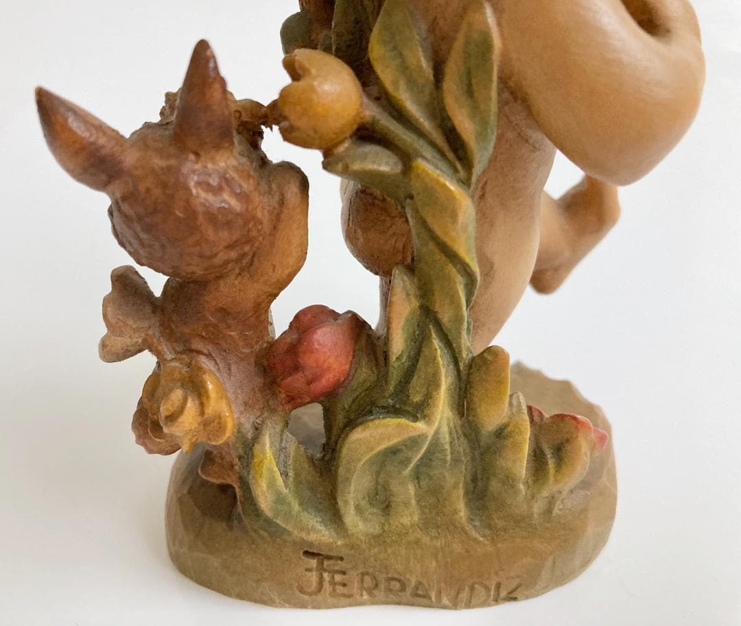 ANRI アンリ Nature Girl 木彫り人形 フェランディス 6インチ