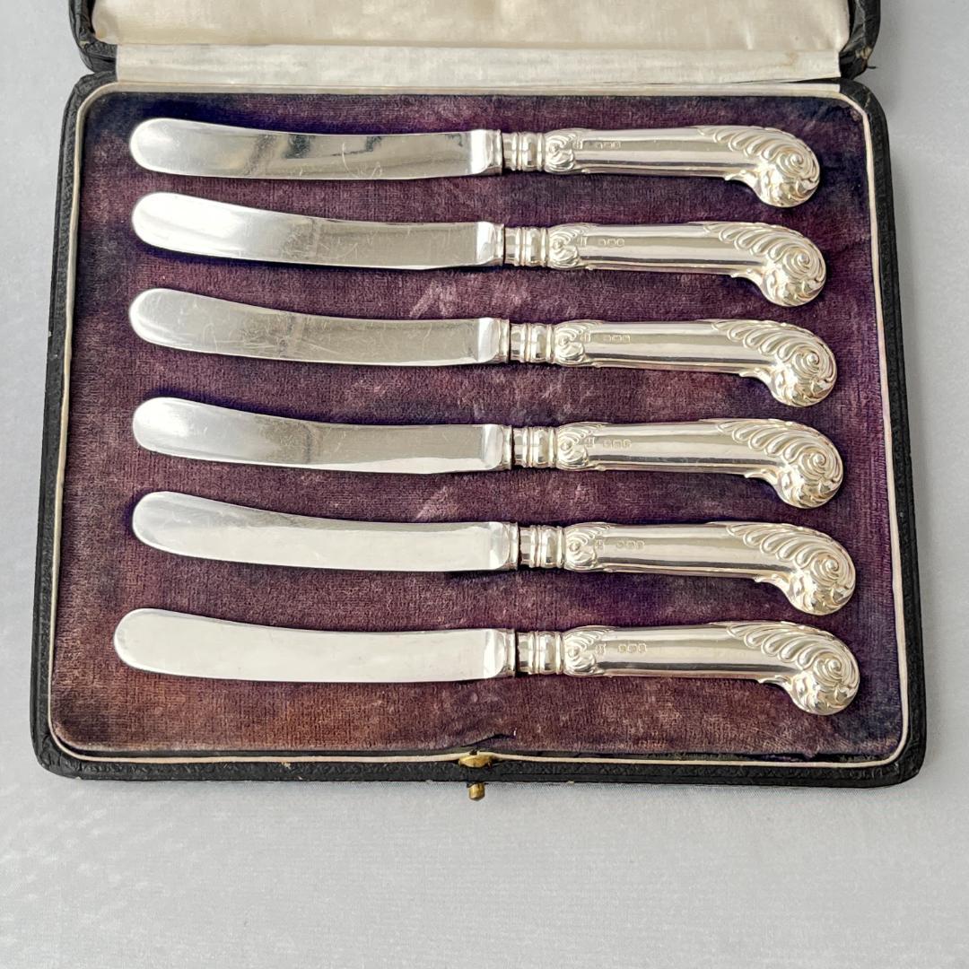 【James Deakin】 【純銀ハンドル】ロココの ティーナイフ 6本