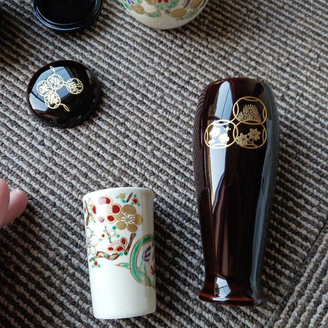 茶道具一式 深緑色茶箱　野点