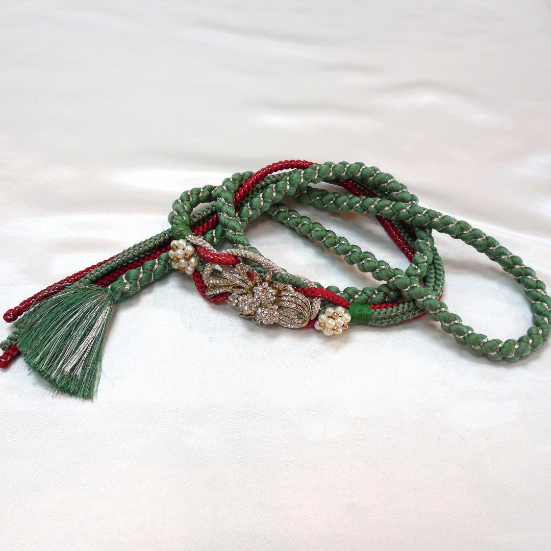 極美品★振袖フルセット　正絹　成人式　振袖　7点　Mサイズ　赤　古典柄　花柄