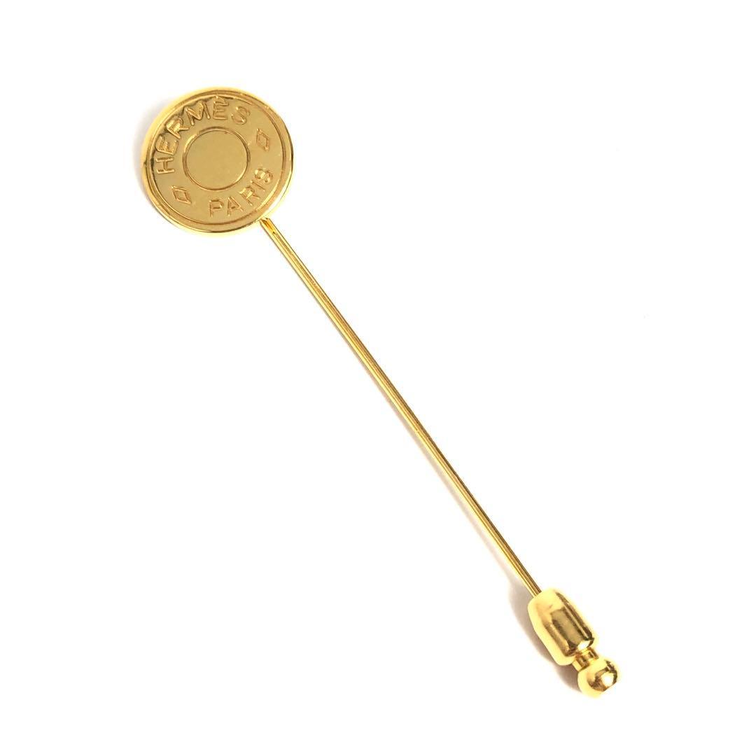 HERMES エルメス セリエ ピンブローチ ハットピン ゴールドカラー