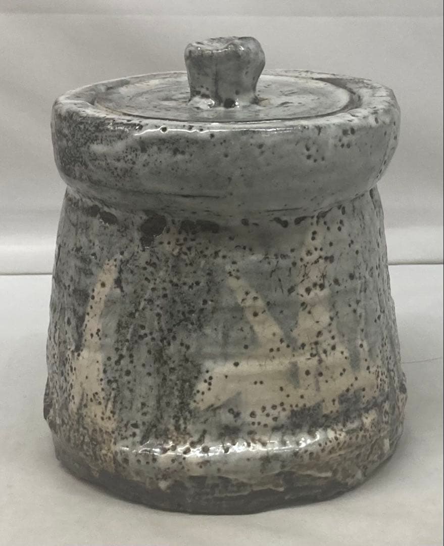 B538b 鼠志野 水指　作者不詳　木箱無し　茶道具