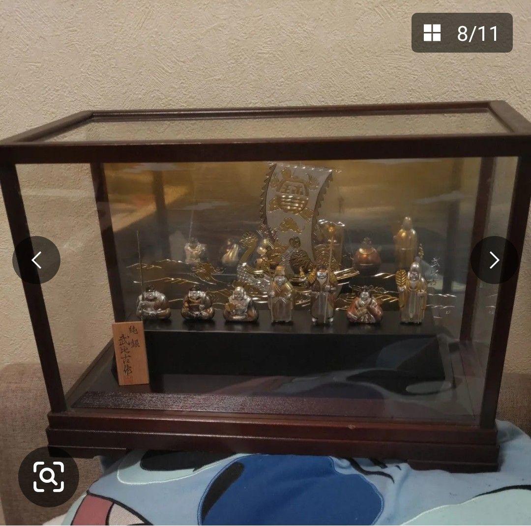 武比古　純銀 恵比寿 大黒 七福神 置物 オブジェ 縁起物