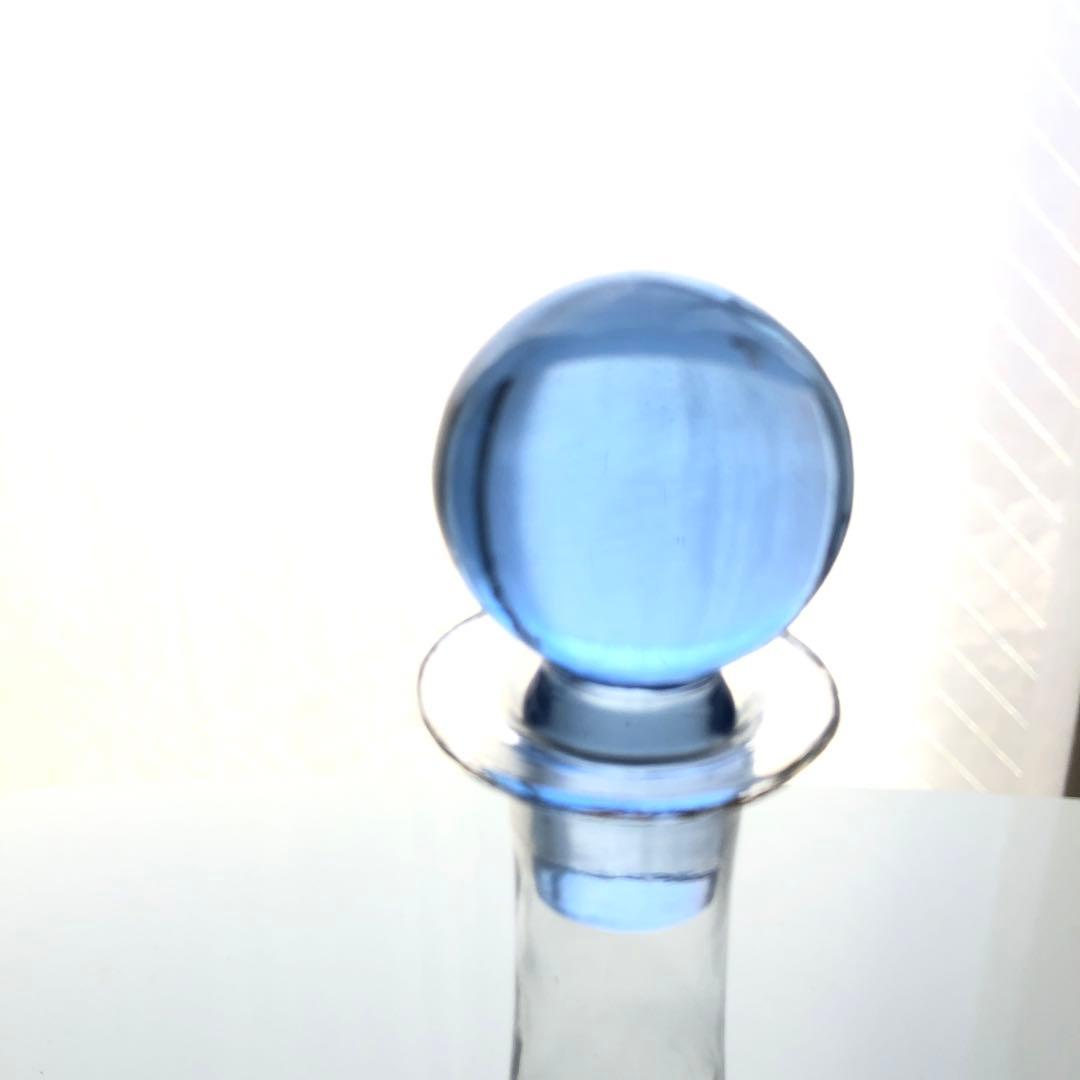 古いデカンタ　ガラス瓶　植物柄　フランス　アンティーク　デキャンタ　no.154