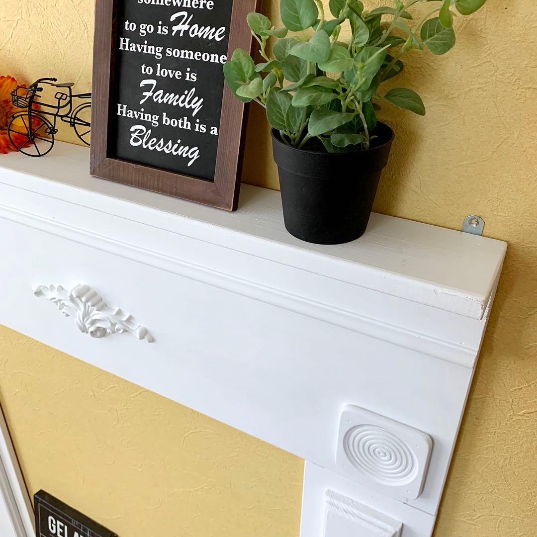 ⬜︎ホワイト【木製マントルピース】薄型/白/アンティーク風/組み立て式