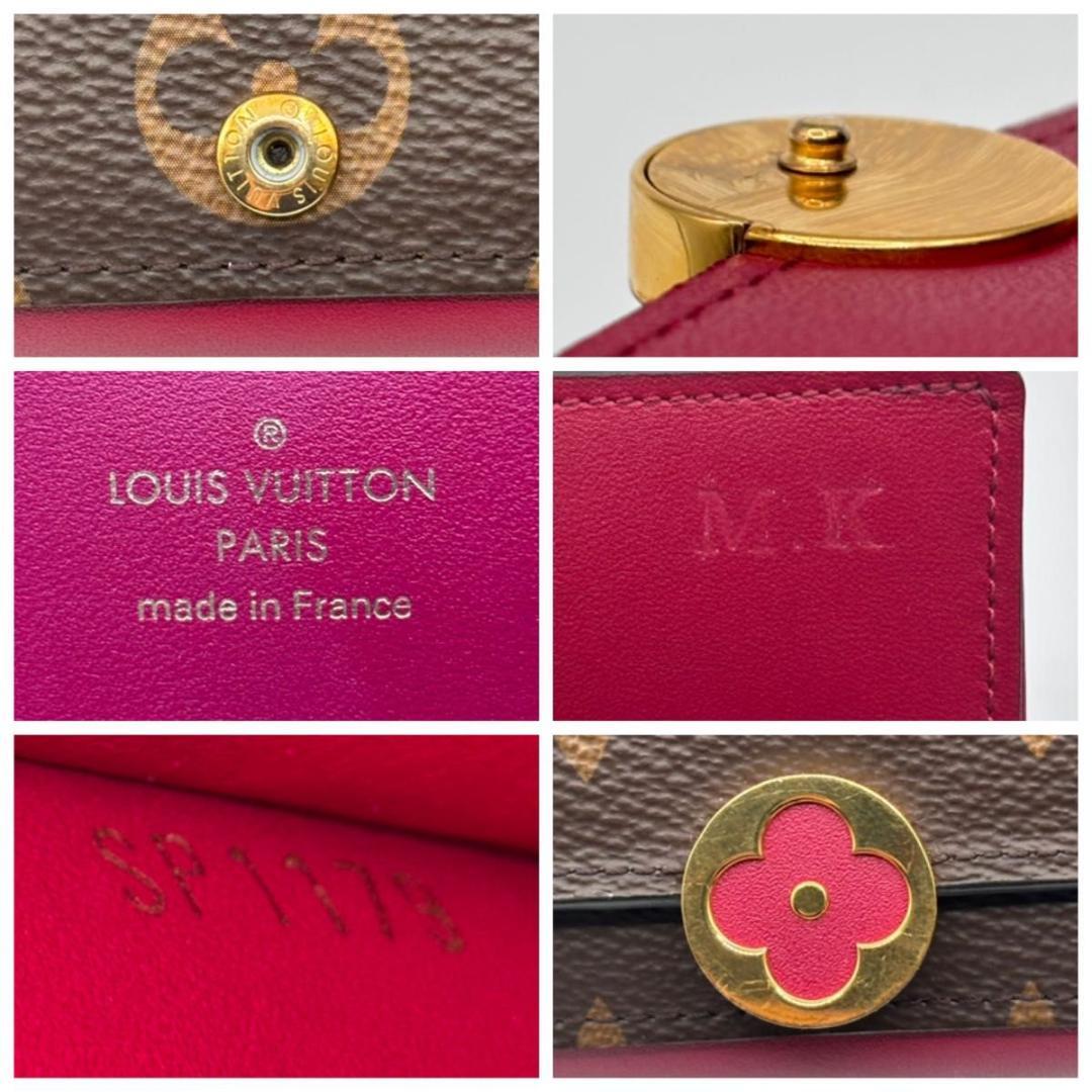 極美品 ルイヴィトン モノグラム フロール コンパクト 折り財布 赤 コンパクト