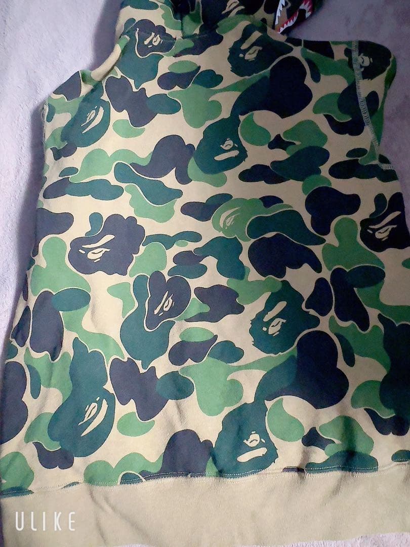 ABC CAMO SHARK ZIP HOODIE 140 グリーン