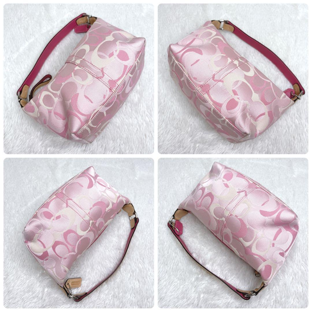 COACH シグネチャー ピンク アクセサリーポーチワンショルダー　y2k