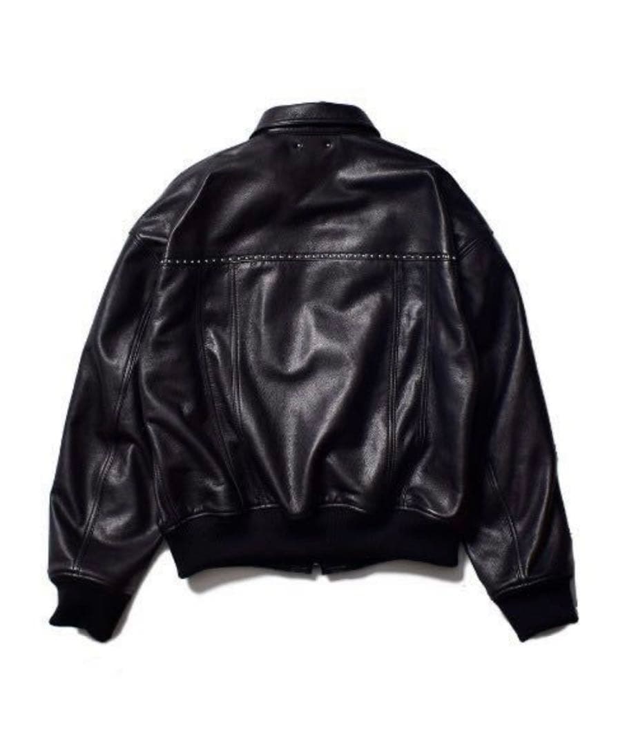 ジャケット・アウター MINEDENIM Leather Studs Zipup Loose JKT