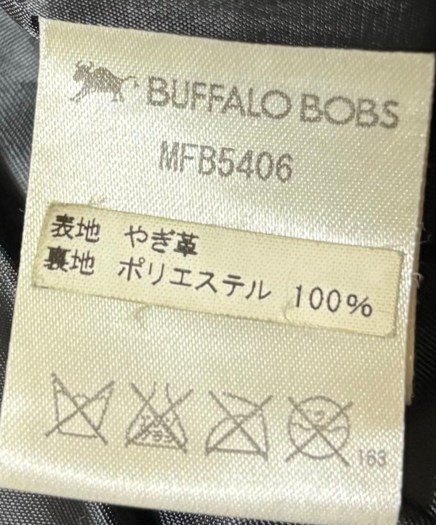BUFFALOBOBS シングルレザーライダースジャケット　シワ加工　やぎ革