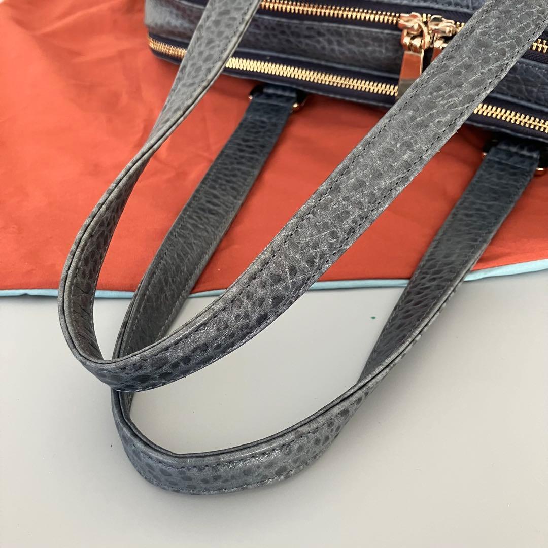 美品 aniary AEL レザーブリーフケース/ビジネスバッグ/紺/迷彩