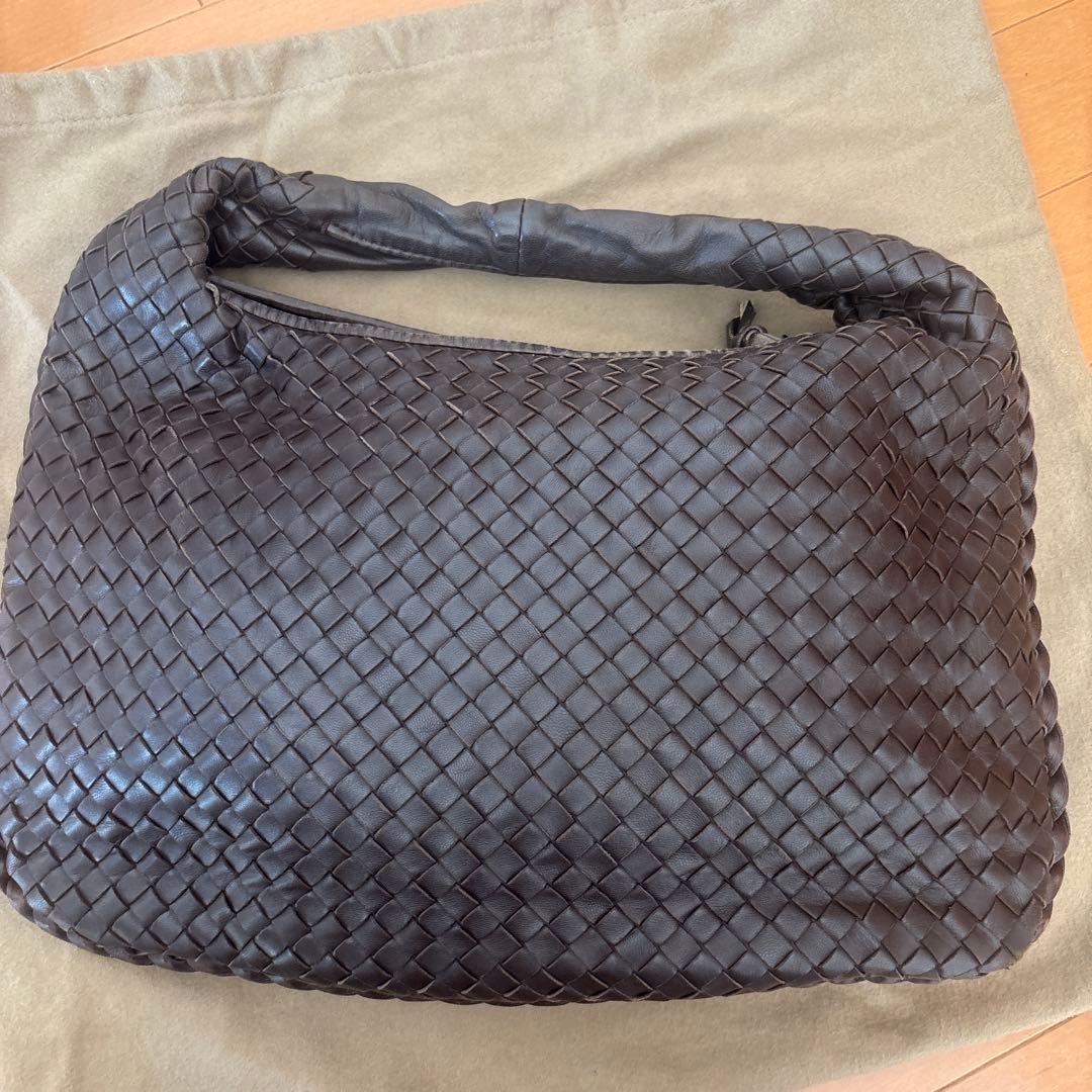 ボッテガヴェネタ　ホーボー　ショルダーバッグ イントレチャート　茶